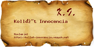 Kollát Innocencia névjegykártya